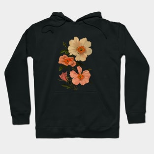 White and pink flower vector art design Hoodie